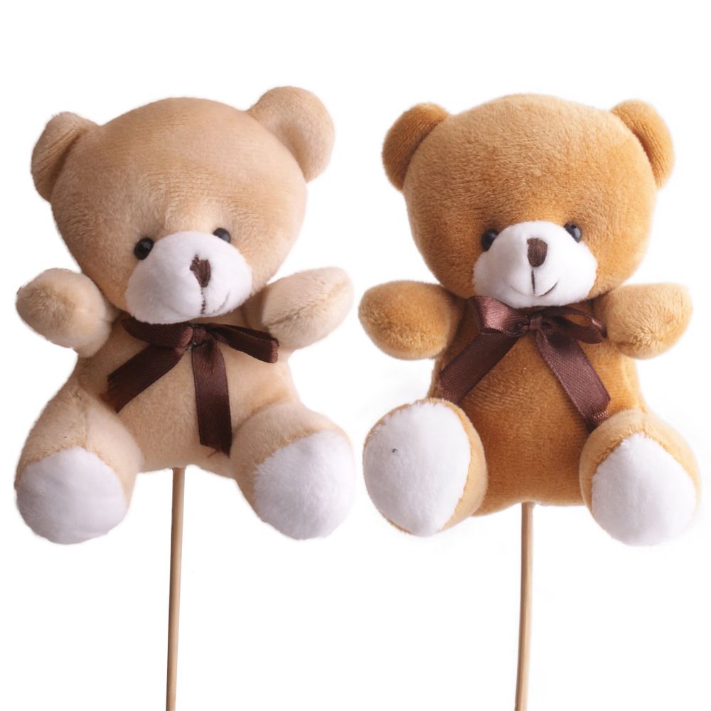 Bär auf Stab mix braun L50cm D18cm