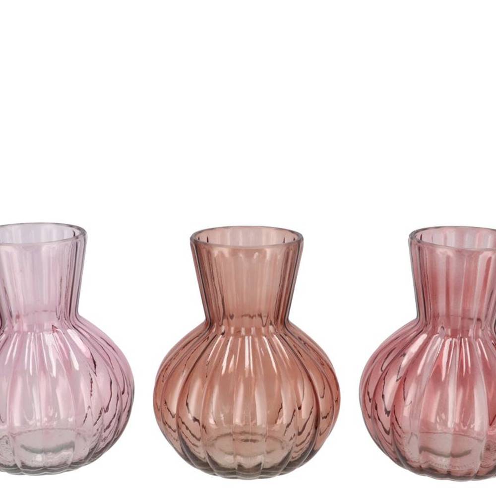 Glas Vase Feline mix rosa D17cm H22cm