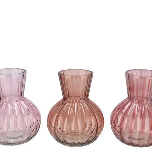 Glas Vase Feline mix rosa D17cm H22cm