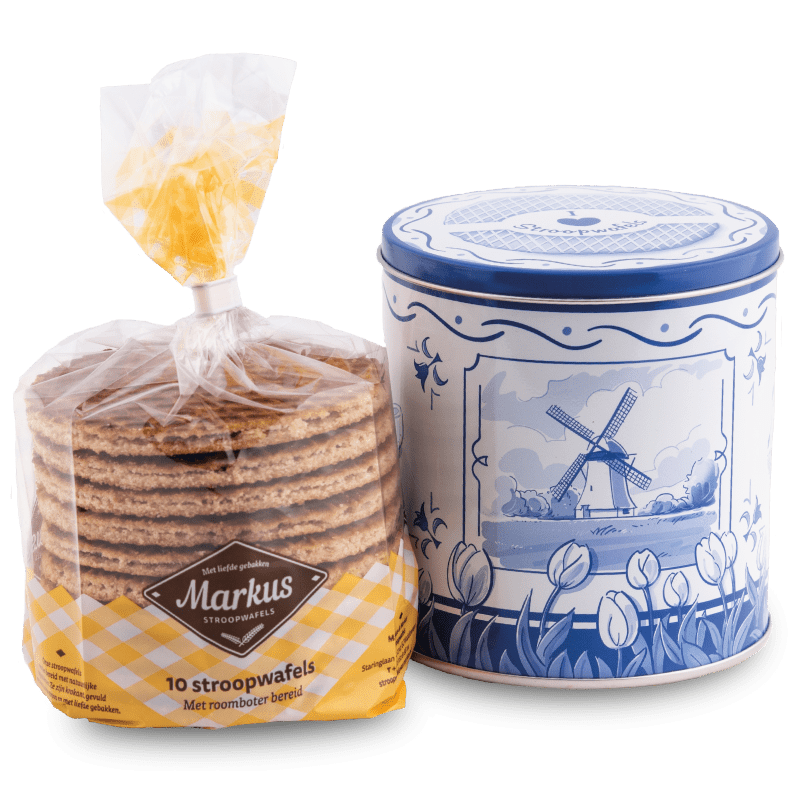 Holländische Stroopwafeln in der Dose blau
