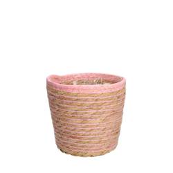 Korb Übertopf Eve rosa D14cm H13cm