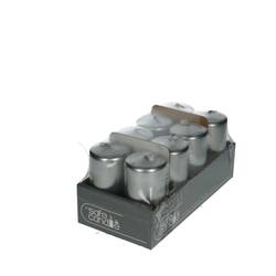 Stumpfkerze Safe silber D06cm H12cm
