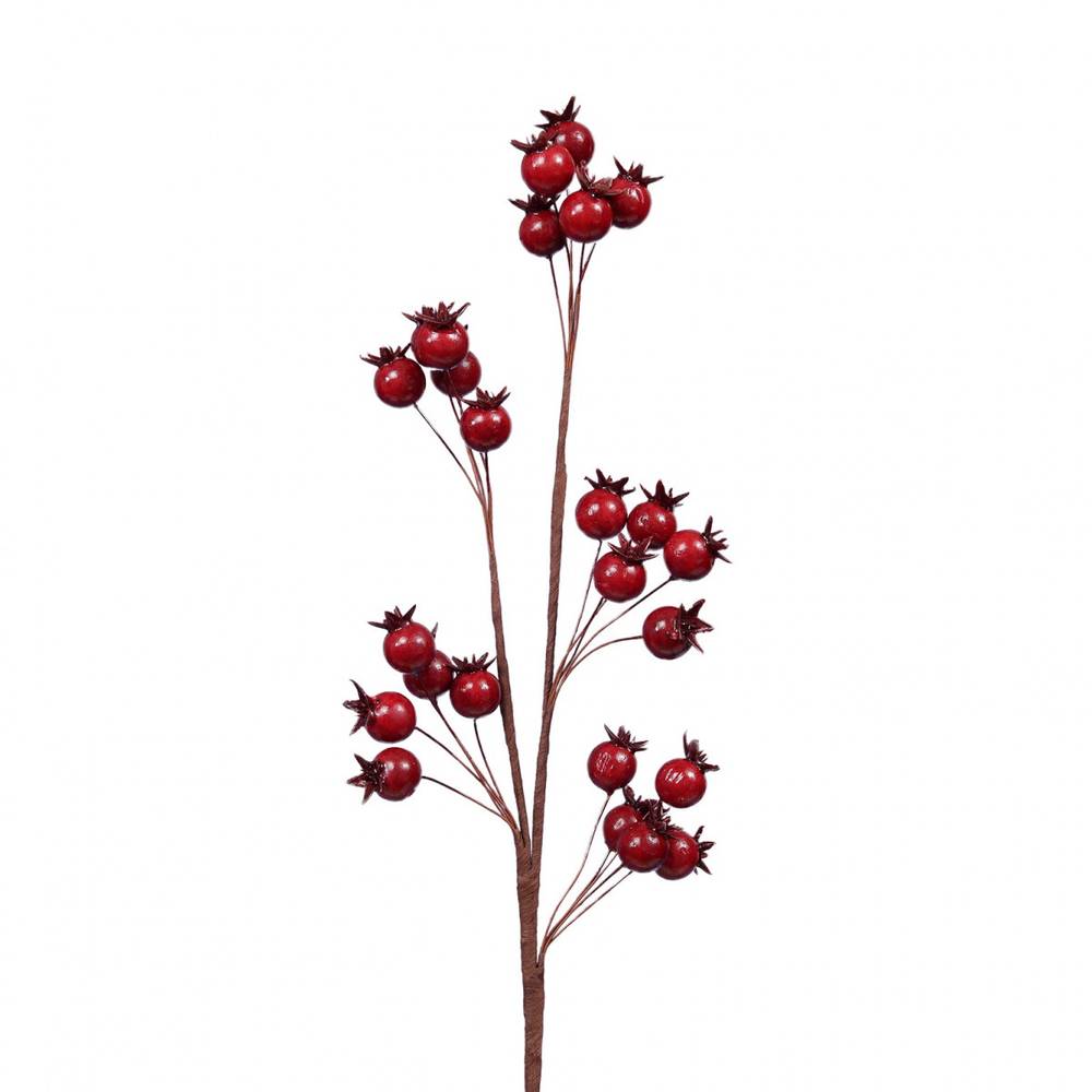 Zweig Beeren auf Stab rot L46cm