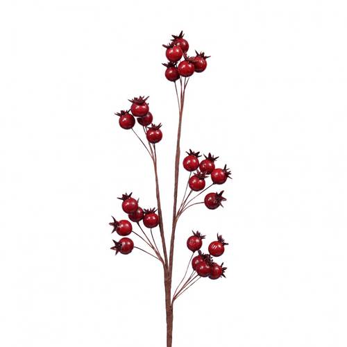 Zweig Beeren auf Stab rot L46cm