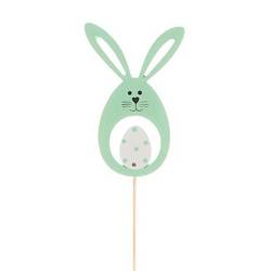 Kaninchen+Ei auf Stab türkis L50cm 09cm