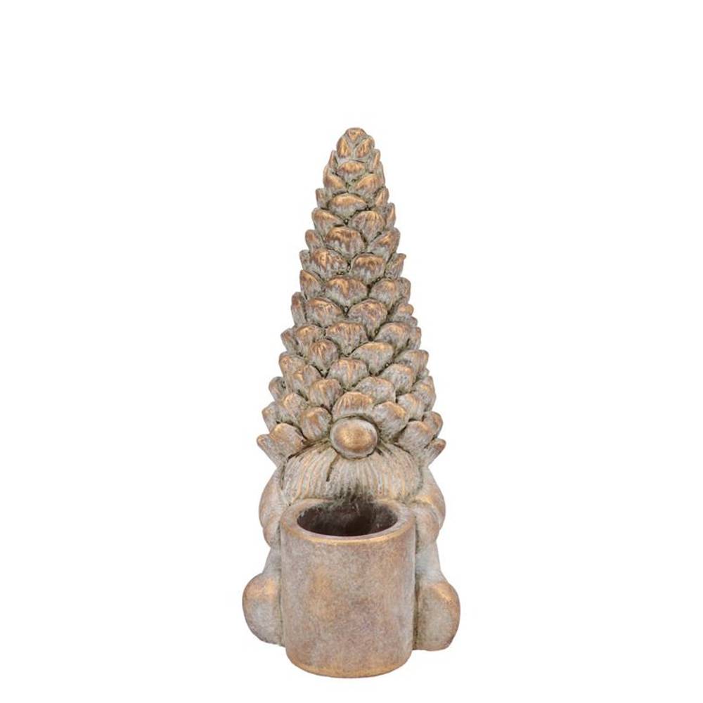Beton Teelicht Gnom gold  14x10x23cm
