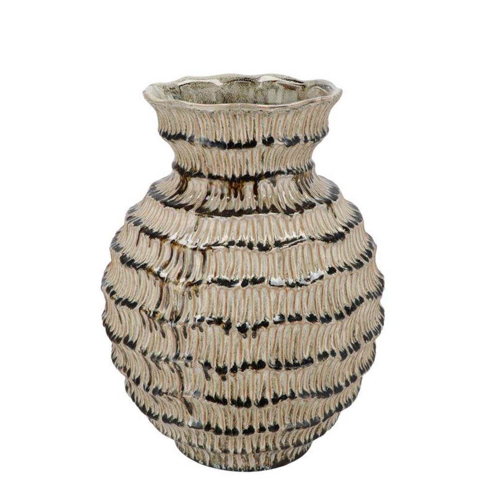 Keramik Vase Loui Structure grün 22x22x29cm