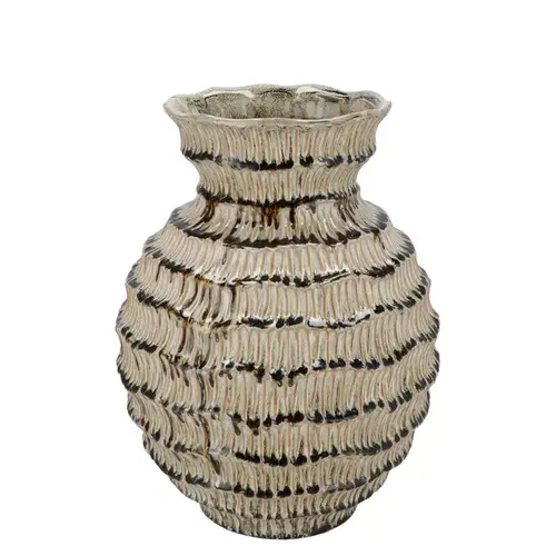 Keramik Vase Loui Structure grün 22x22x29cm