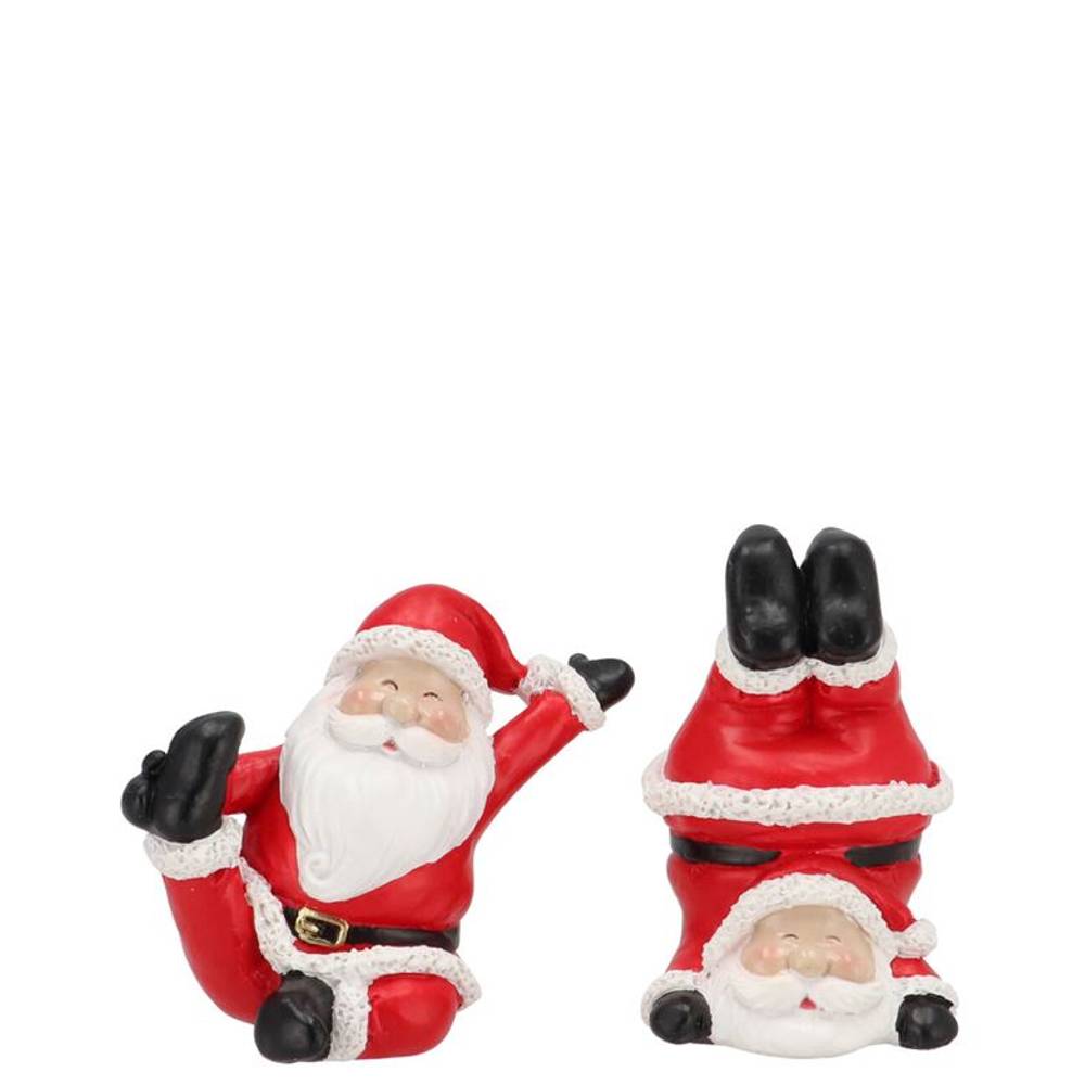 Deko Weihnachtsmann Turnen rot 09x07x08cm