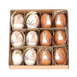 Osterei happy braun/weiss x12