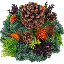 Grabkranz Orange D30cm Aussenmass 30cm