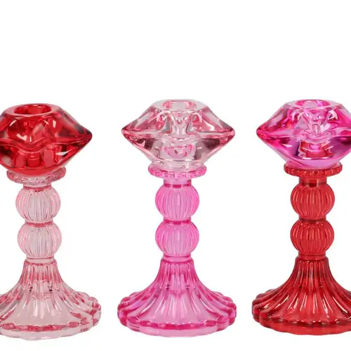 Kerzenständer Kiss mix rosa 08x15cm