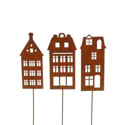 Haus auf Stab mix Rost L30cm 10cm
