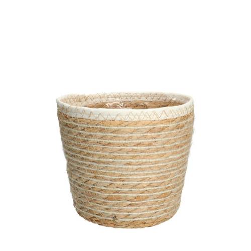 Korb Übertopf Eve weiss D17cm H15cm