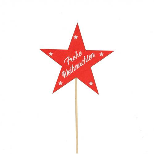 Frohe Weihnachten auf Stab rot L50cm 09cm