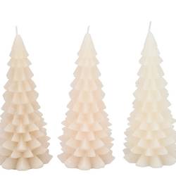 Kerze Baum Frosty mix creme 08x16cm