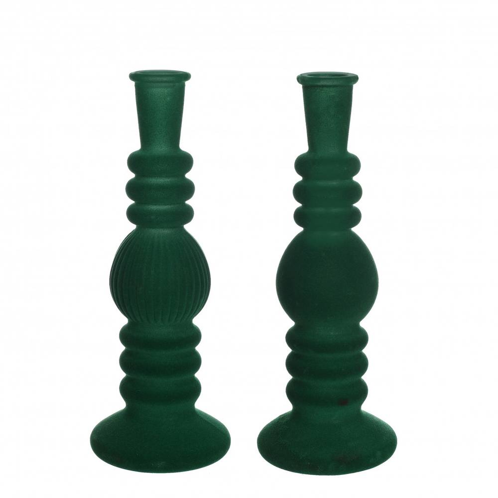 Kerzenständer Velvet grün D09cm H23cm 