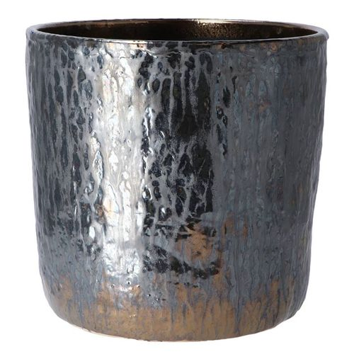 Keramik Übertopf Iron Stone metal D30 H28cm