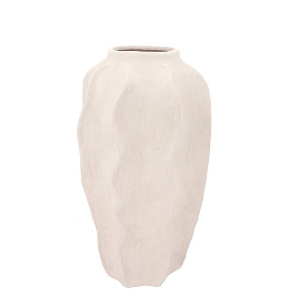 Keramik Vase Lisboa Wave weiss 18x18x35cm