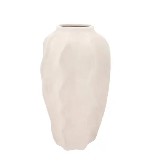 Keramik Vase Lisboa Wave weiss 18x18x35cm