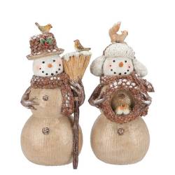 Deko Schneemann Lesly mix 14x11x27cm