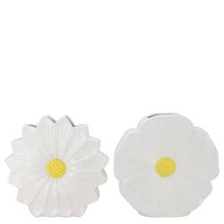 Keramik Vase Daisy Bloom mix weiss 18x06x18cm