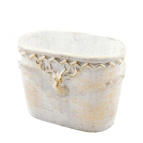 Keramik Rentier Weis 24x14x19cm