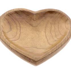 Holz Schale Herz braun D26cm H04cm