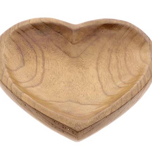 Holz Schale Herz braun D26cm H04cm