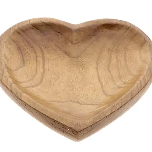 Holz Schale Herz braun D26cm H04cm