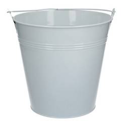 Zink Eimer weiss D20cm H18.5cm
