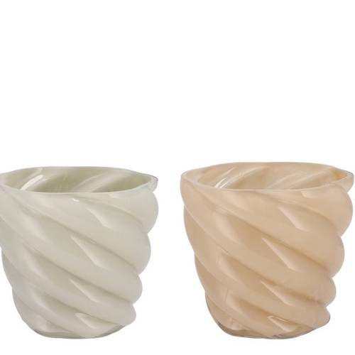 Glas Vase Mae Swirl sand mix 18x18x16cm