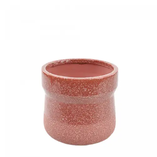 Keramik Übertopf Speckled rot D13cm H12.5cm