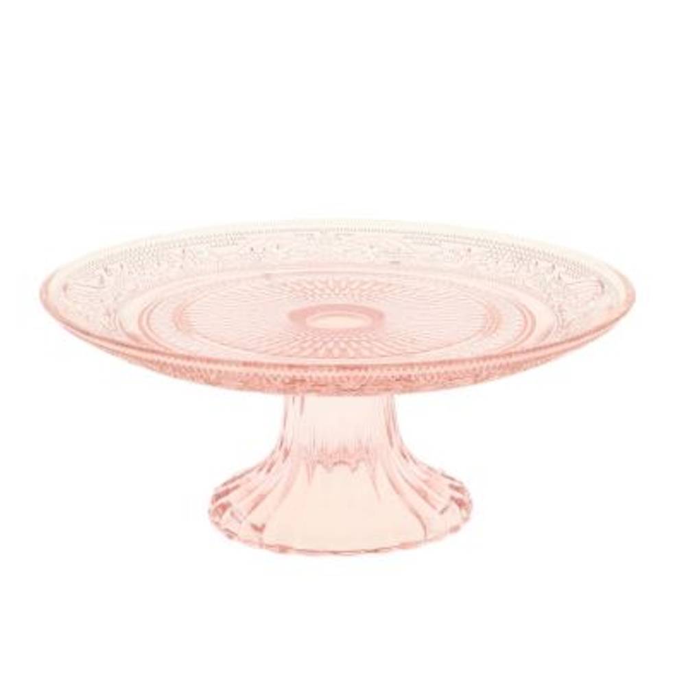 Glas Kuchenplatte Julia rosa D18cm H07cm