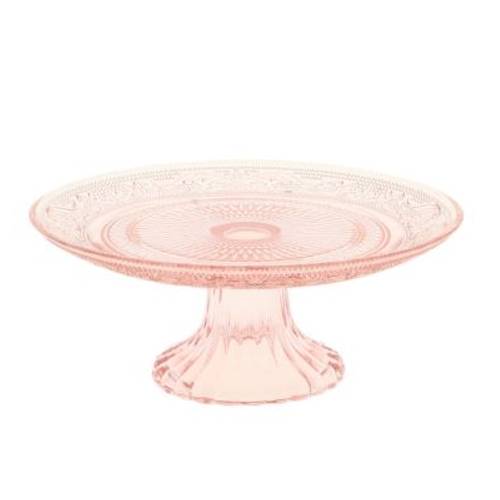 Glas Kuchenplatte Julia rosa D18cm H07cm