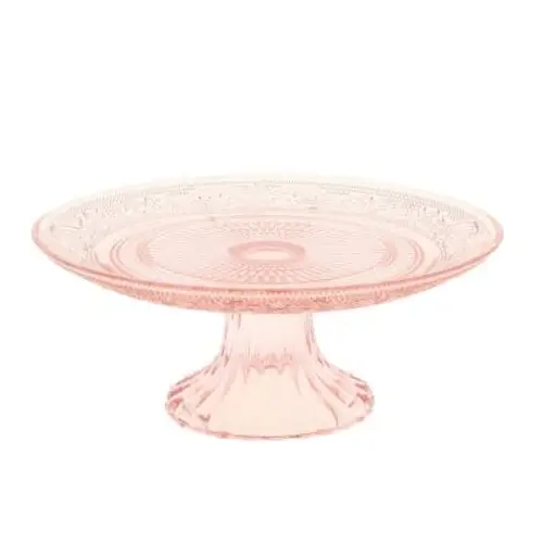Glas Kuchenplatte Julia rosa D18cm H07cm