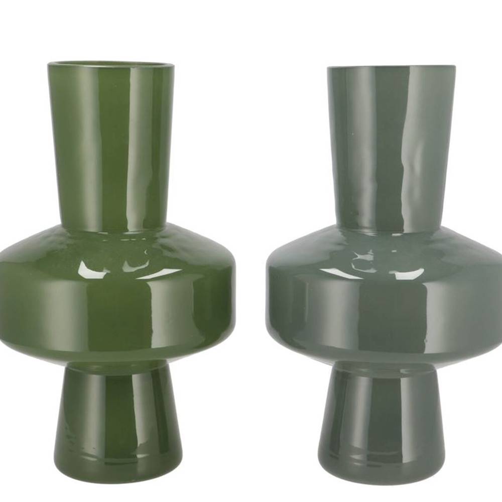 Glas Vase Beau mix dunkel grün 18x18x31cm