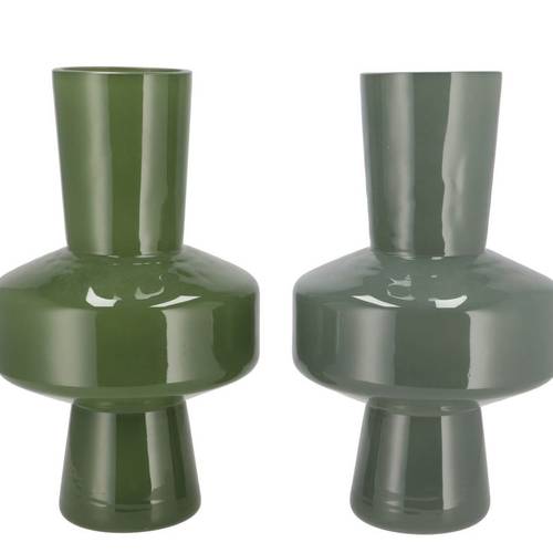 Glas Vase Beau mix dunkel grün 18x18x31cm