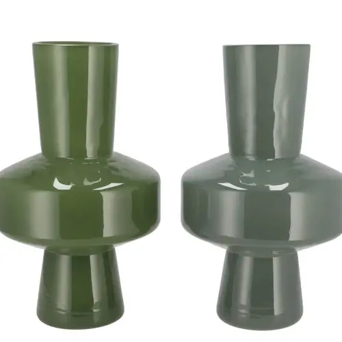 Glas Vase Beau mix dunkel grün 18x18x31cm