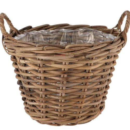 Korb Henkel Rotan braun D35cm H25cm
