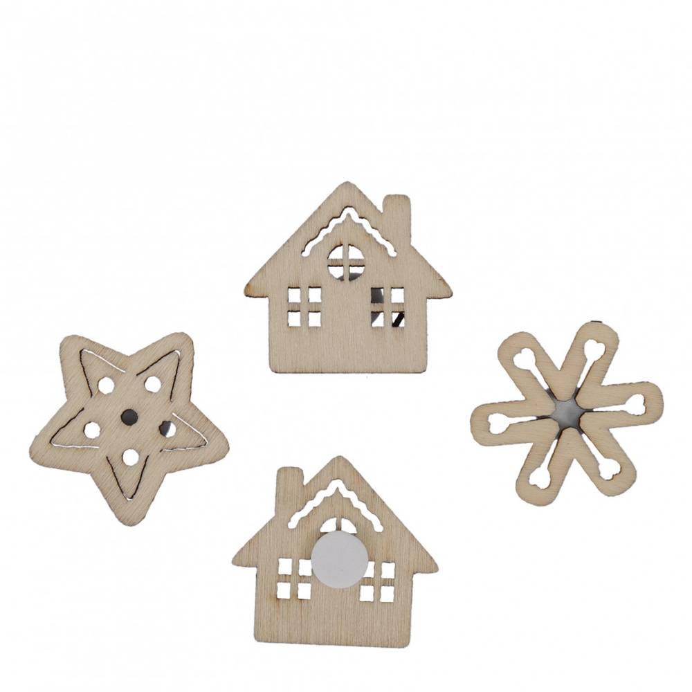 Aufkleber Weihnachtsmix Holz 2.5cm x48