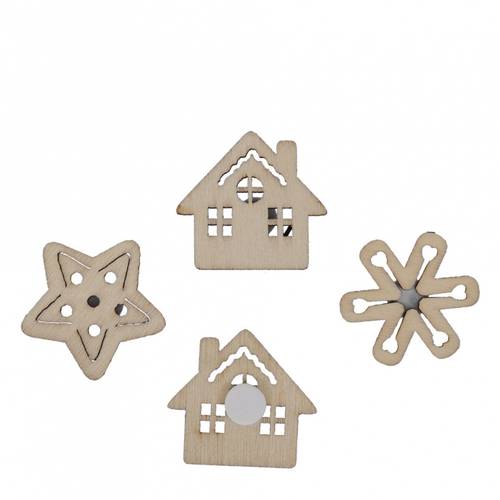 Aufkleber Weihnachtsmix Holz 2.5cm x48
