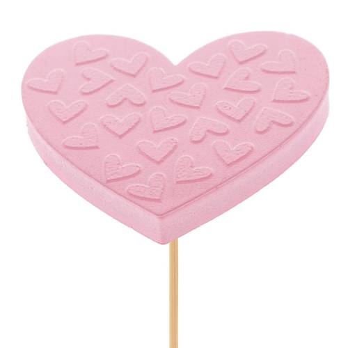 Herz auf Stab Pixie rosa D07cm H50cm