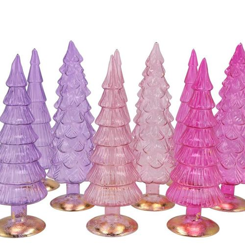 Weihnachtsbaum lila rosa glas 9x25cm