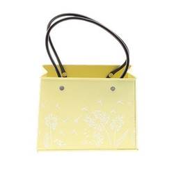 Zink Tasche Blume gelb 19x09x14.5cm