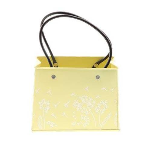 Zink Tasche Blume gelb 19x09x14.5cm