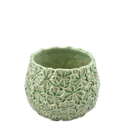 Keramik Übertopf Aona grün D17cm H12.5cm