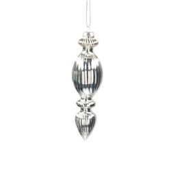 Deko Hänger Kugel Icicle silber L12cm x6