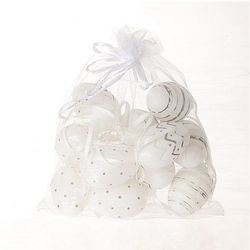 Hänger Ei Deko weiss/gold D06cm x12