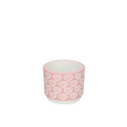 Keramik Stein Übertopf Herz rosa D11cm H10cm